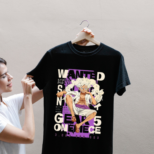 Luffy Edition Printed Black T-Shirt