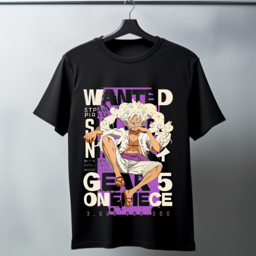 Luffy Edition Printed Black T-Shirt